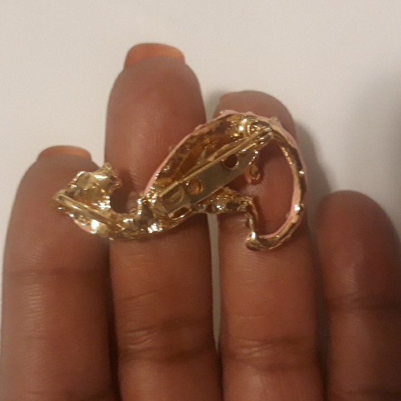 Rhinstone Laughing Highhena Brooch - Picture 4 of 6